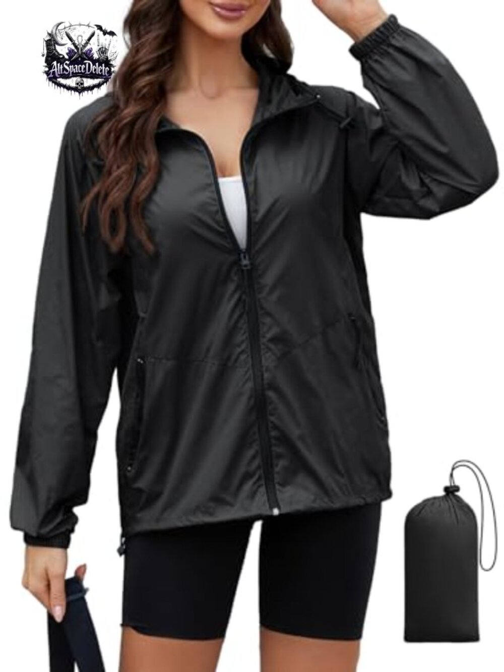 Women's Packable Hooded Rain Jacket Lightweight Waterproof